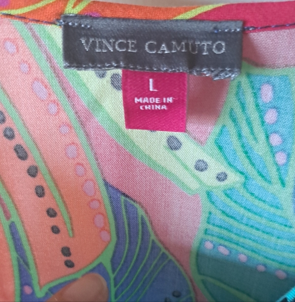 Vince Camuto Colorful Tropical Maxi Dress L Flowy Chic - Picture 3 of 4
